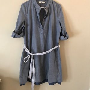 ANTHROPOLOGIE Chambray Color Tunic w/ Stripe Sash